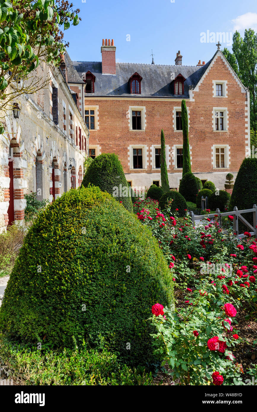 Das Schloss Clos Luce ist eine große Burg in der Stadt Amboise. Der Ort ist berühmt für sein die offizielle Residenz von Leonardo da Vinci. Stockfoto