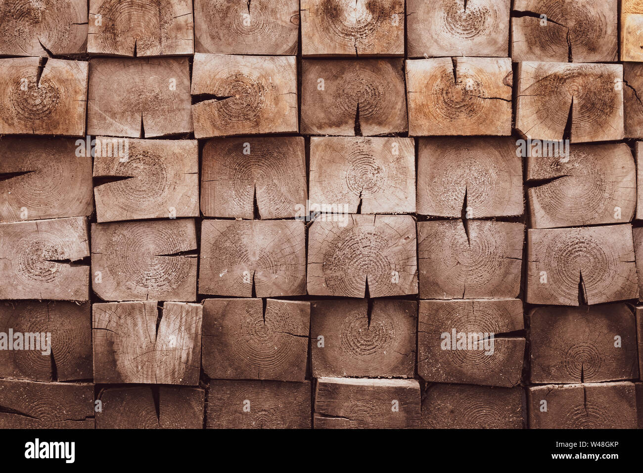 Braun Holz- Oberfläche von Square. Vintage Holzboden. Rustikal, dunkel natürlichen Holz- Hintergrund. Muster, Textur. Dirty Plank - Holz. Alten Zaun, r Stockfoto