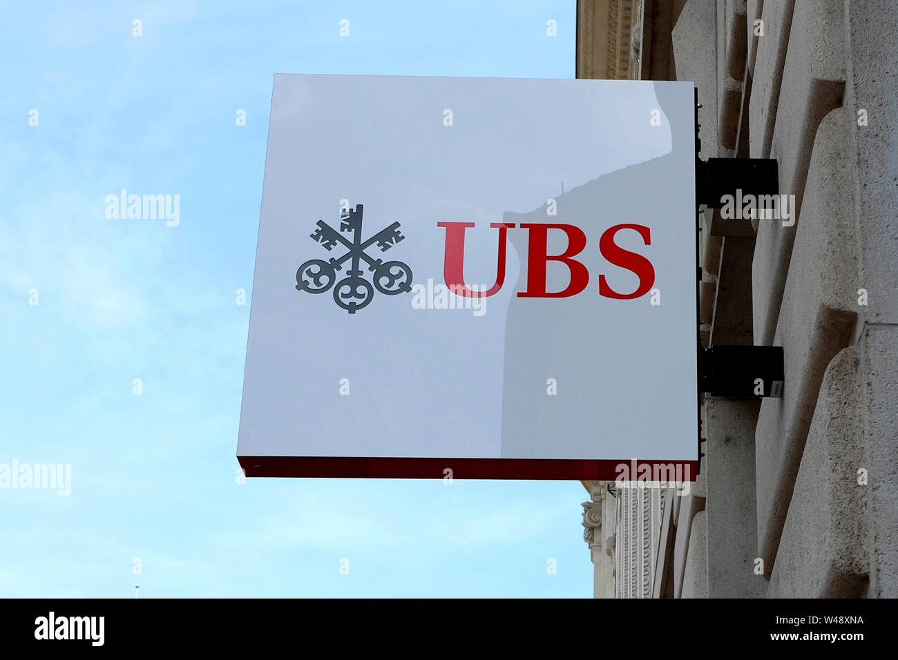 UBS-Bank unterzeichnen, Genf, Schweiz Stockfoto