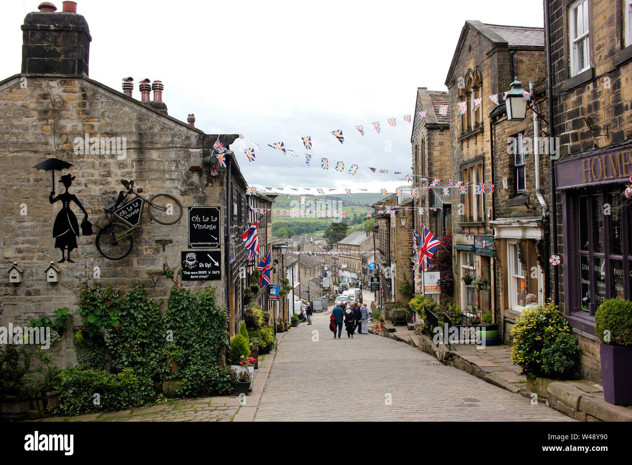 Haworth Dorf in Bradford uk Juni 2019 Stockfoto
