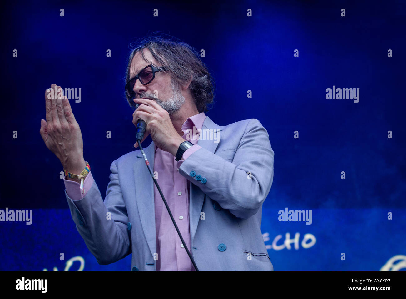 Jarvis Cocker führt an Bluedot Samstag Nacht. (20 Juli 2019) findet von 18.-21. Juli in Jodrell Bank, Cheshire UK. Stockfoto