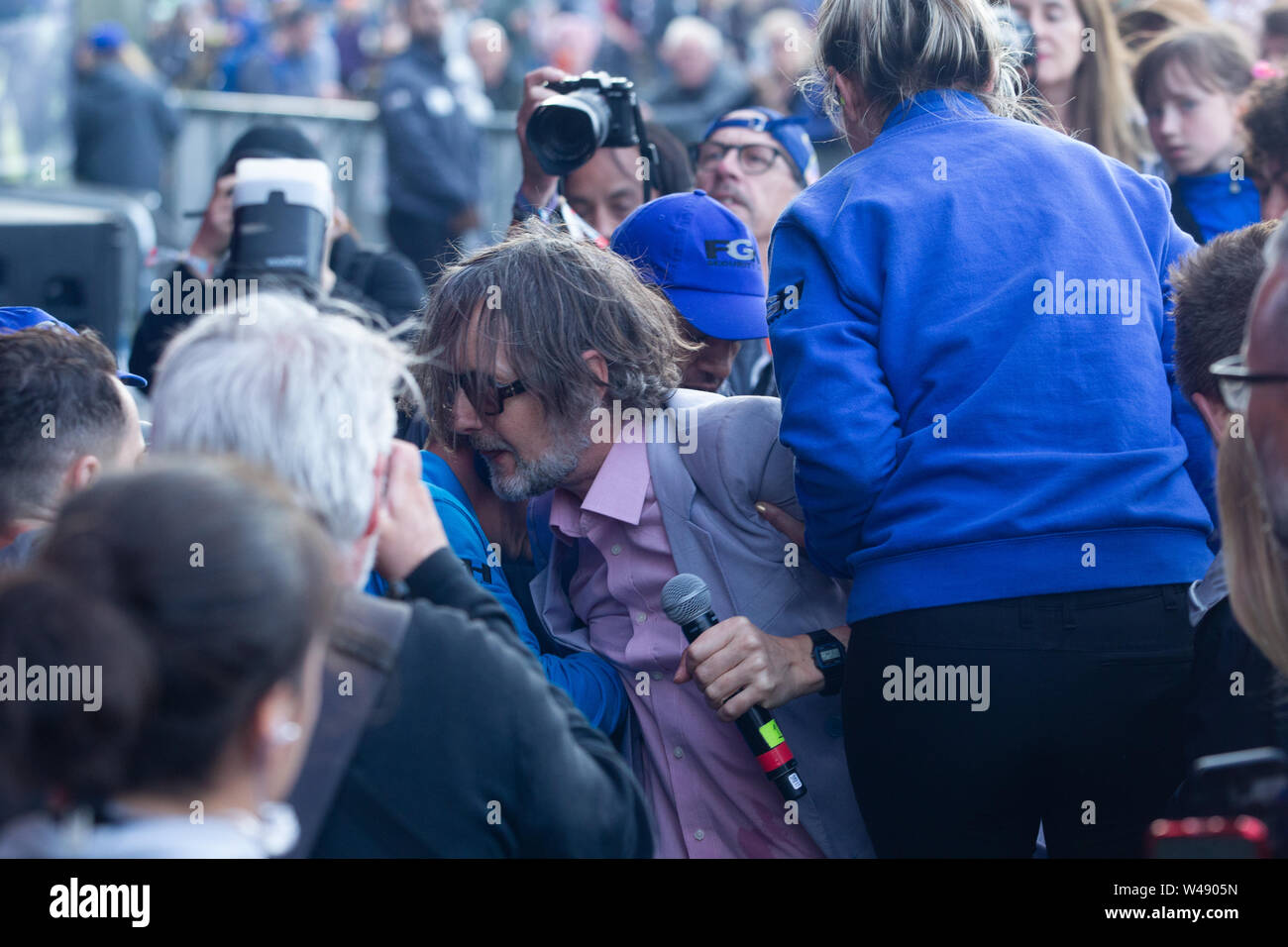 Jarvis Cocker führt an Bluedot Samstag Nacht. (20 Juli 2019) findet von 18.-21. Juli in Jodrell Bank, Cheshire UK. Stockfoto