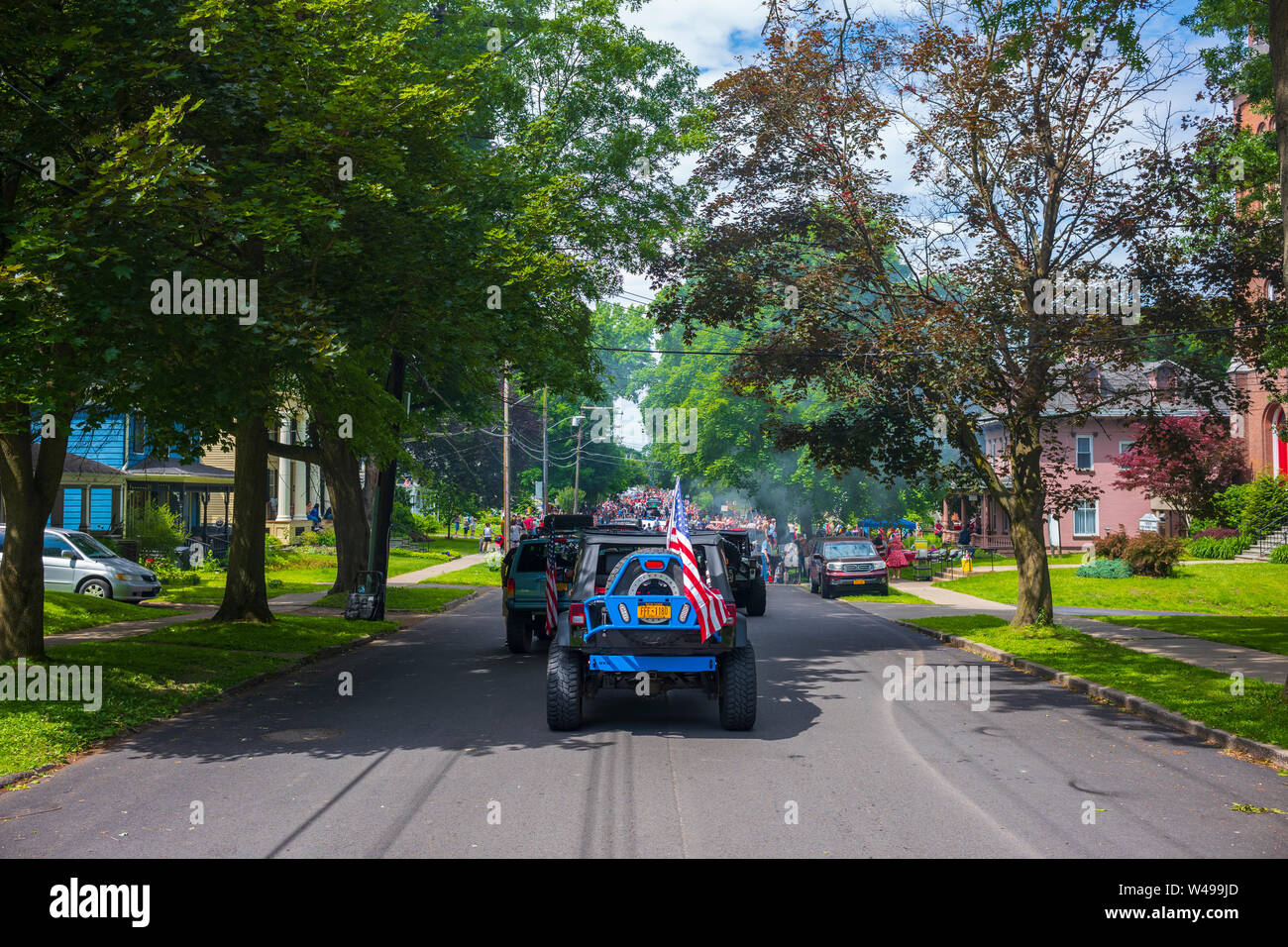 Die jährlichen Strawberry Festival in Owego, New York, einer kleinen Stadt etwa 250 Meilen nordwestlich von New York City, im Juni 2019. Stockfoto