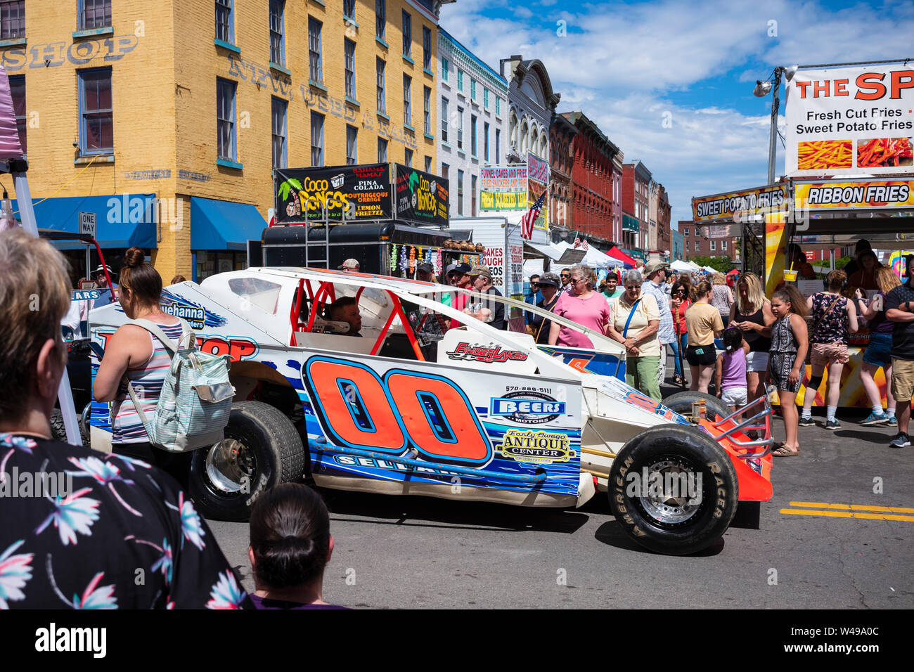 Die jährlichen Strawberry Festival in Owego, New York, einer kleinen Stadt etwa 250 Meilen nordwestlich von New York City, im Juni 2019. Stockfoto