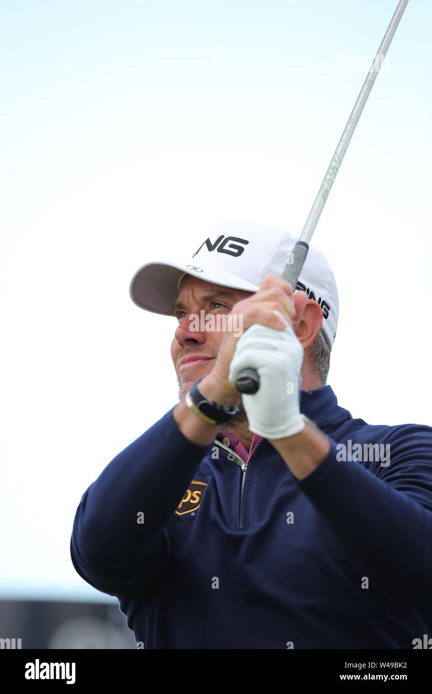 Der Engländer Justin Rose in der 7. Bohrung während der dritten Runde der 148 British Open Championship im Royal Portrush Golf Club in County Antrim, Nordirland, am 20. Juli 2019. (Foto von Koji Aoki/LBA SPORT) Stockfoto