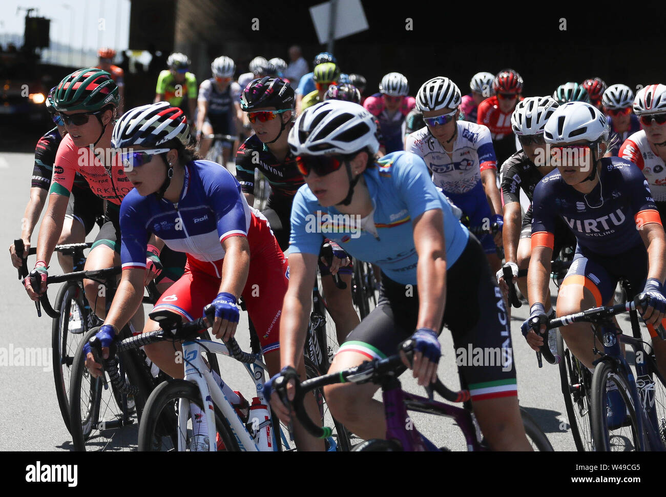 Jade Wiel auf FDJ-Nouvelle Aquitaine-Futuroscope während der UCI Women World Tour, La Kurs von Le Tour de France 2019, Pau - Pau (121 km) Am 19. Juli 2019 in Pauon, Frankreich - Foto Laurent Lairys/DPPI Stockfoto