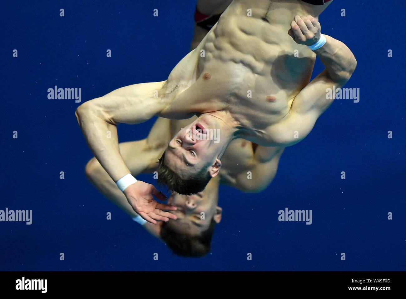 19 juli 2019 Gwangju, Südkorea 18. FINA World Aquatics Championships Vincent Riendeau, Nathan Zsombor Murray CAN Kanada Gwangju Südkorea 15/07/2019 Männer's 10m Synchro Platform 18. FINA World Aquatics Championships Nambu University Aquatics Center Stockfoto