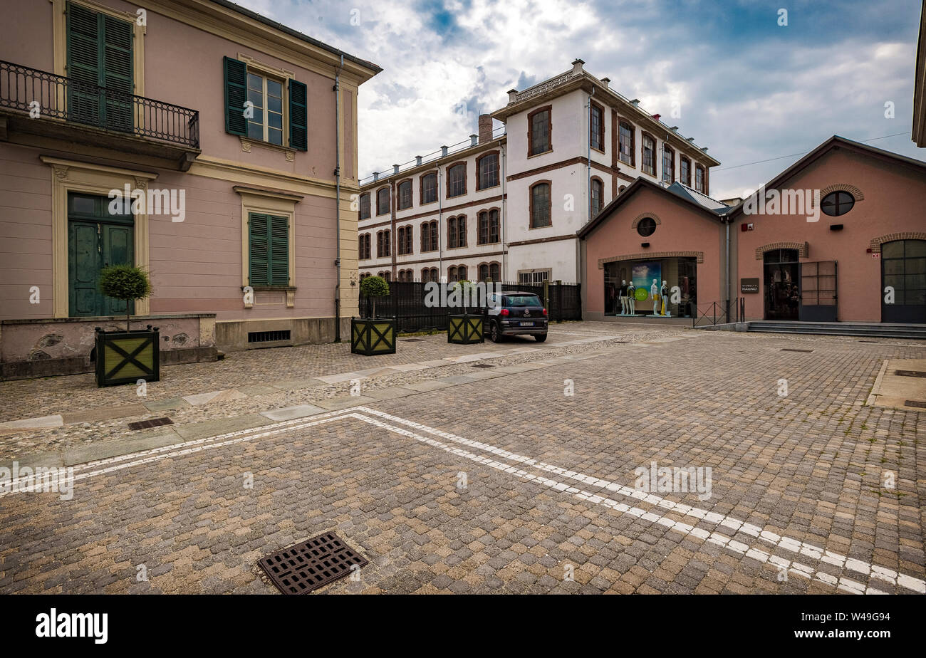 Italien Piemont Turin - Collegno Arbeiter Dorf Leumann (Villaggio Operaio Leumann-ex Cotton Mill Stockfoto