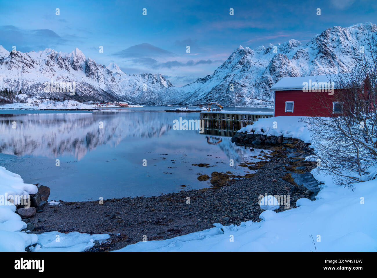 Austnesfjorden, Vestpollen, Nordland, Norwegen, Europa Stockfoto