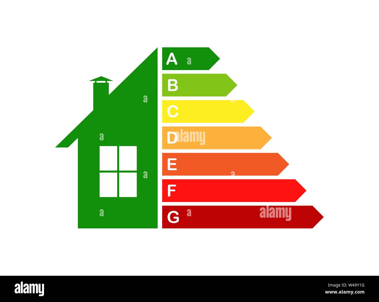Energieeffiziente Haus, das Konzept der Energieeffizienz der Wohnungen. Stock Vektor