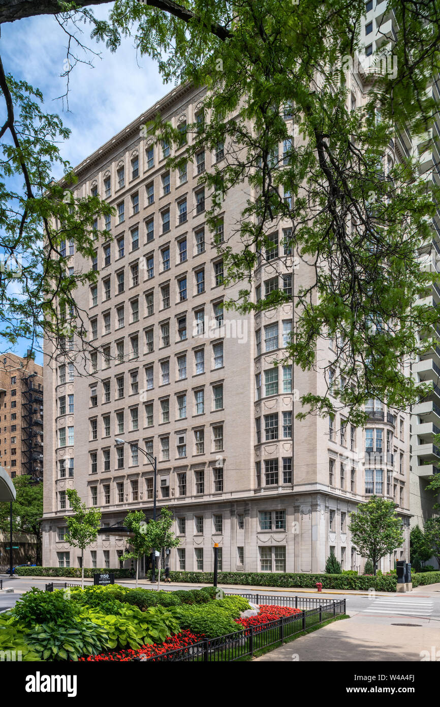 Stewart Apartments aka 1200 North Lake Shore Drive von Marshall und Fox konzipiert. Stockfoto