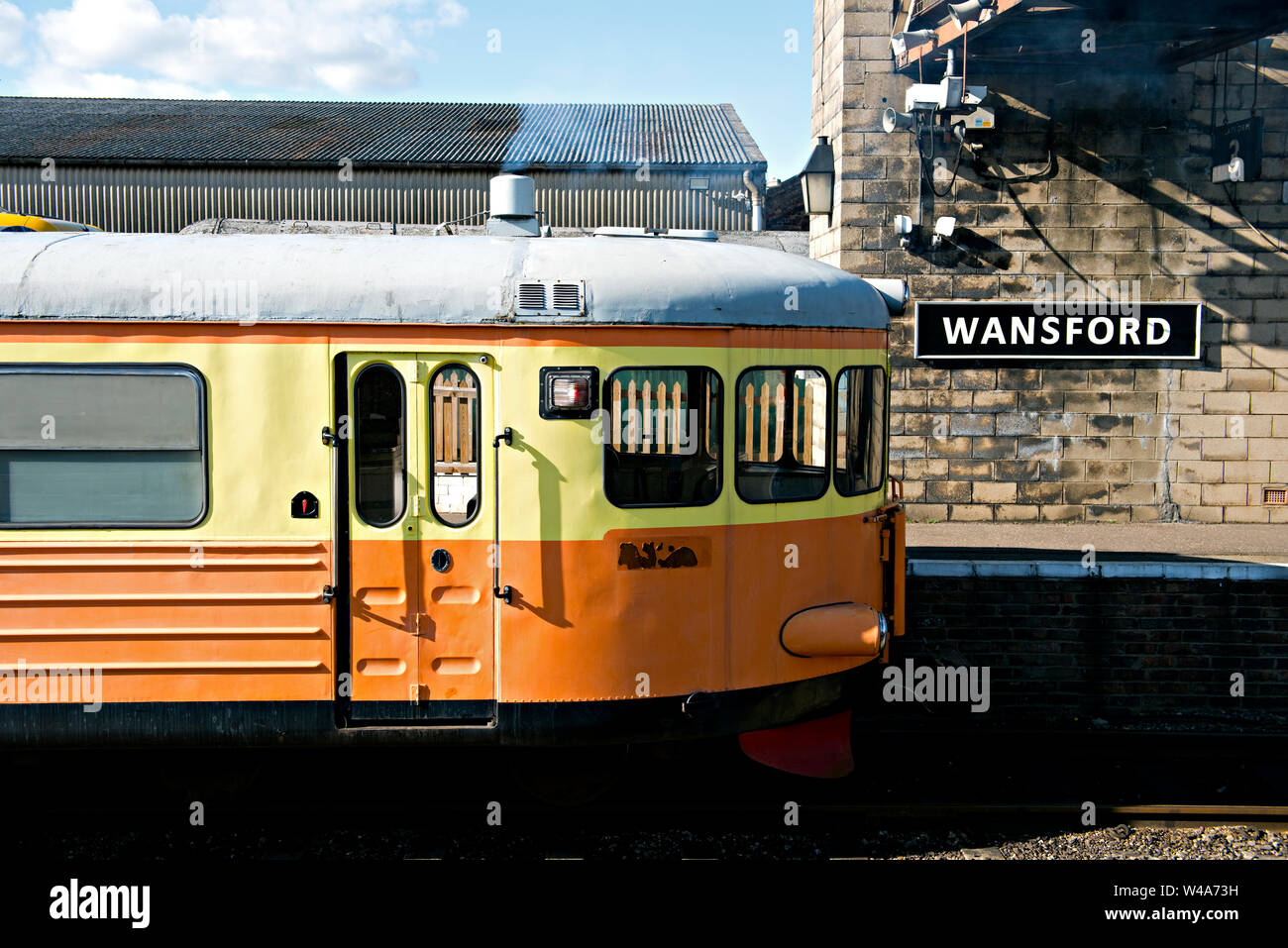 Schwedischen Eisenbahnen (SJ) Y7 Triebwagen 1212 'HELGA' erhalten und in 2019 auf der Nene Valley Railway an Wansford, Großbritannien Stockfoto