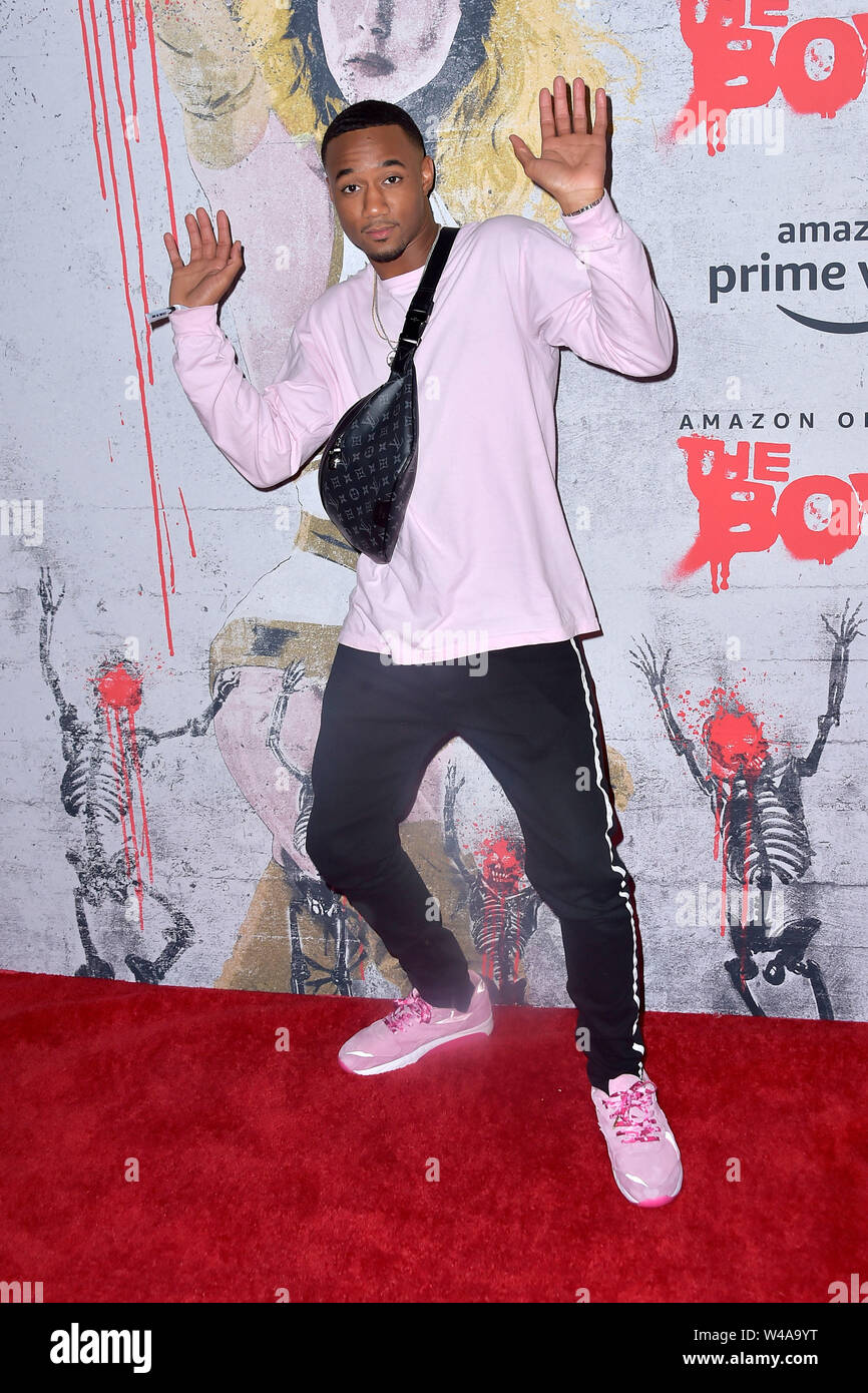 Jessie T. Usher bei der Weltpremiere der Amazon Prime Video TV-Serie "Die Knaben auf der San Diego Comic-Con International 2019 in der Amazon Prime Video Erleben. San Diego, 19.07.2019 | Verwendung weltweit Stockfoto