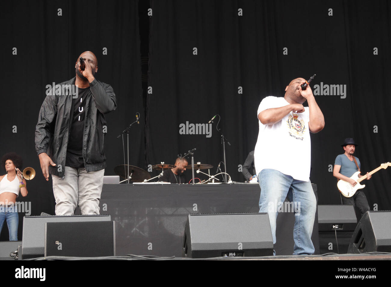 Sefton Park, Liverpool, Großbritannien. Juli 2019 21. De La Soul auf der Bühne am 2019 Liverpool International Music Festival (LIMF). Liverpool International Music Festival ist in seiner 7. Jahr an Sefton Park, mit mehr als 70 Acts auf 4 Bühnen, über 2 Tage verteilt, die sowohl internationale als auch einheimische Talente auf den Park. Credit: Ken Biggs/Alamy Leben Nachrichten. Stockfoto