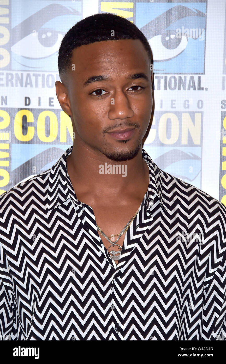 Jessie T. Usher am Fotoshooting für die Amazon Prime Video TV-Serie "Die Knaben auf der San Diego Comic-Con International 2019 im Hilton Bayfront Hotel. San Diego, 19.07.2019 | Verwendung weltweit Stockfoto