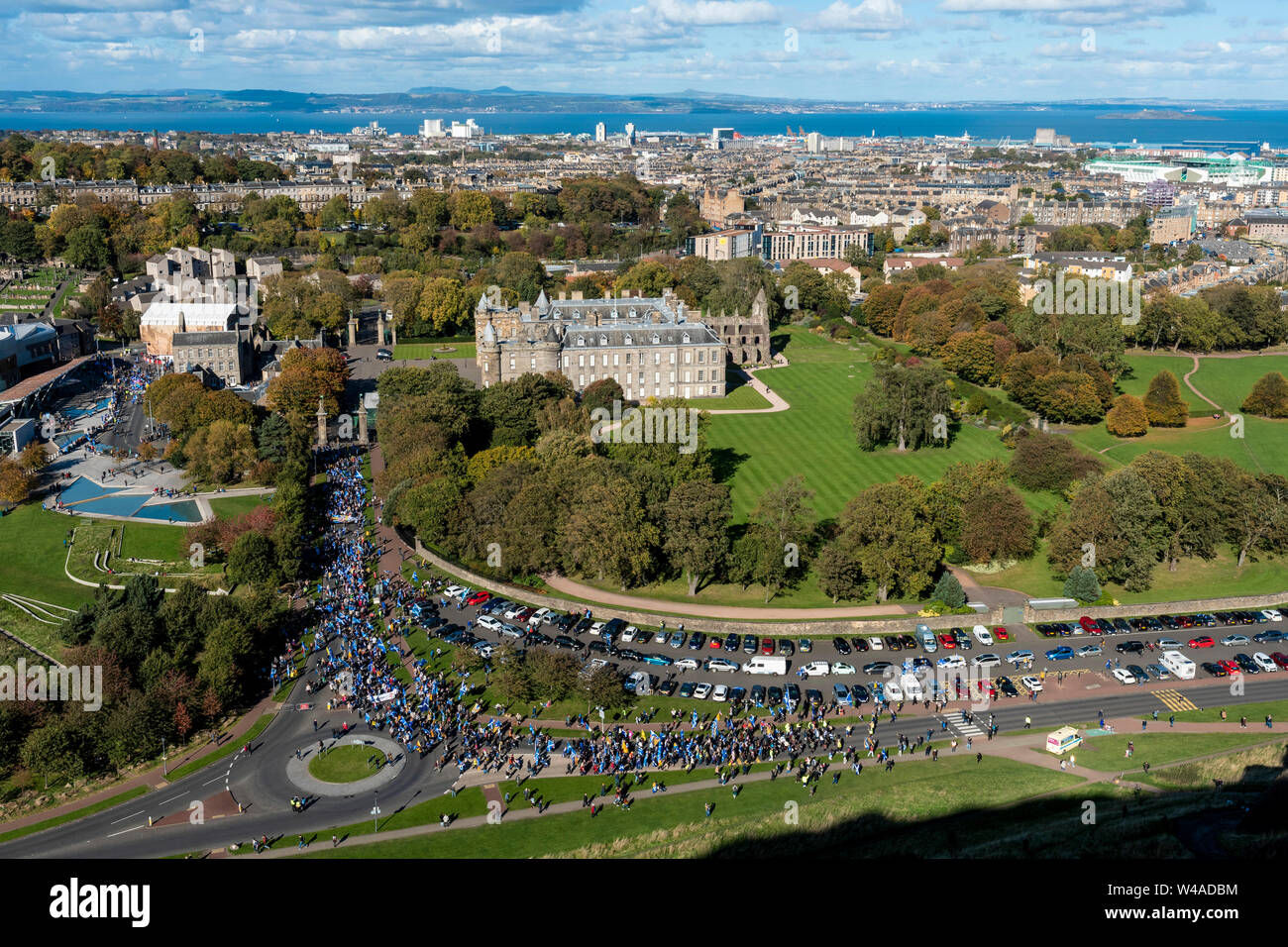 Edinburgh, alle unter einem Banner Unabhängigkeit März - 2019 Stockfoto