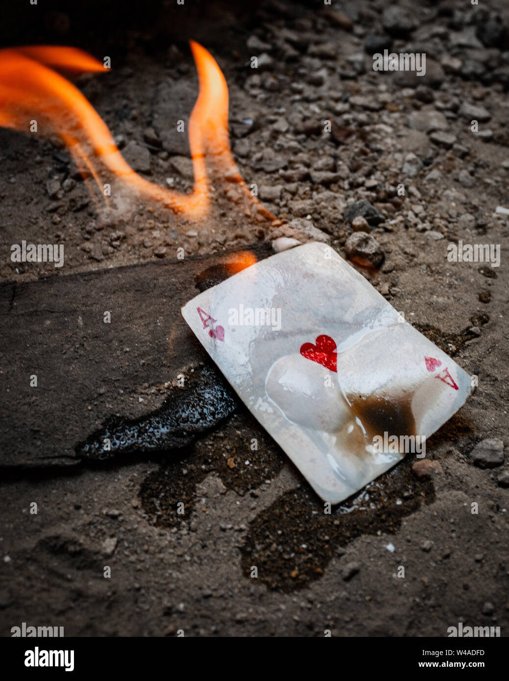 Karte Brennen Stockfoto