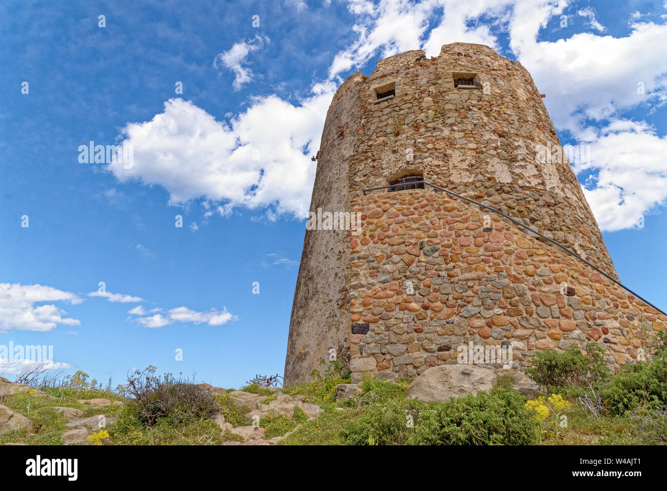 Spanischen Turm, Torre di Bari, Bari Sardo, Provinz Ogliastra, Sardinien, Italien - Foto am 19. Mai 2019 getroffen Stockfoto