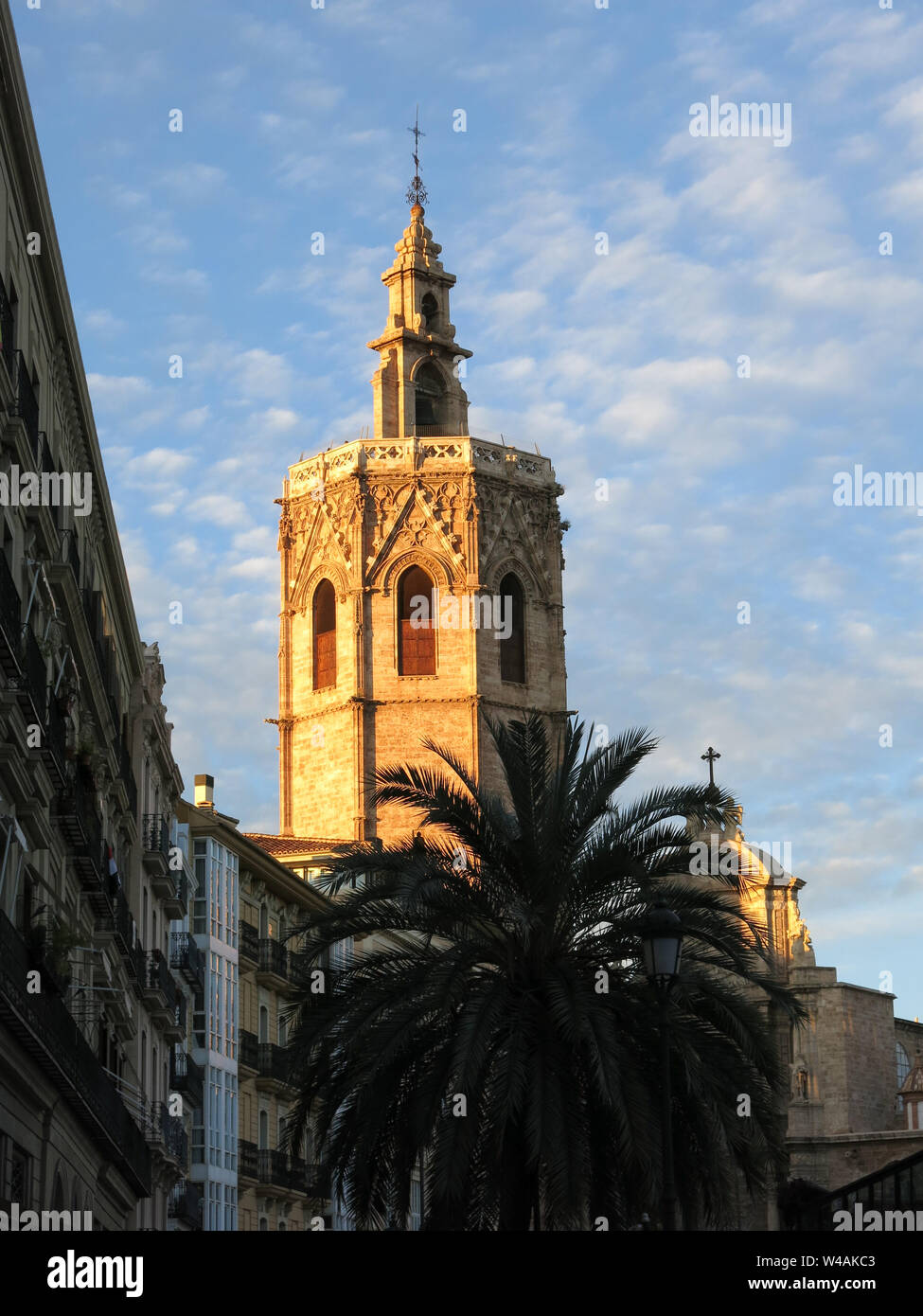 Turm der Kathedrale von Valencia. Stockfoto