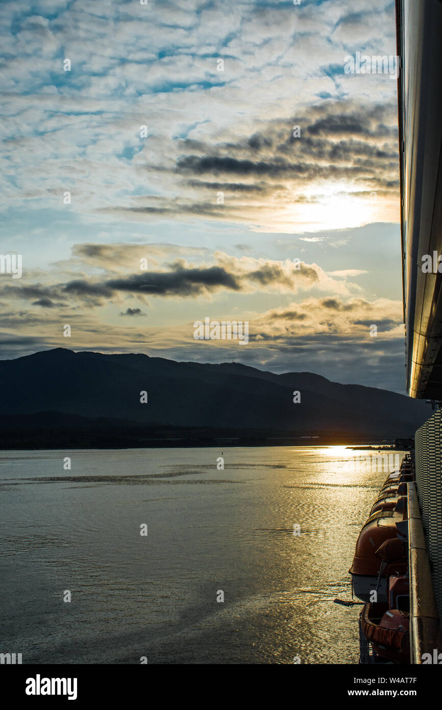 Ketchikan Alaska Sonnenuntergang, # 6612 Stockfoto