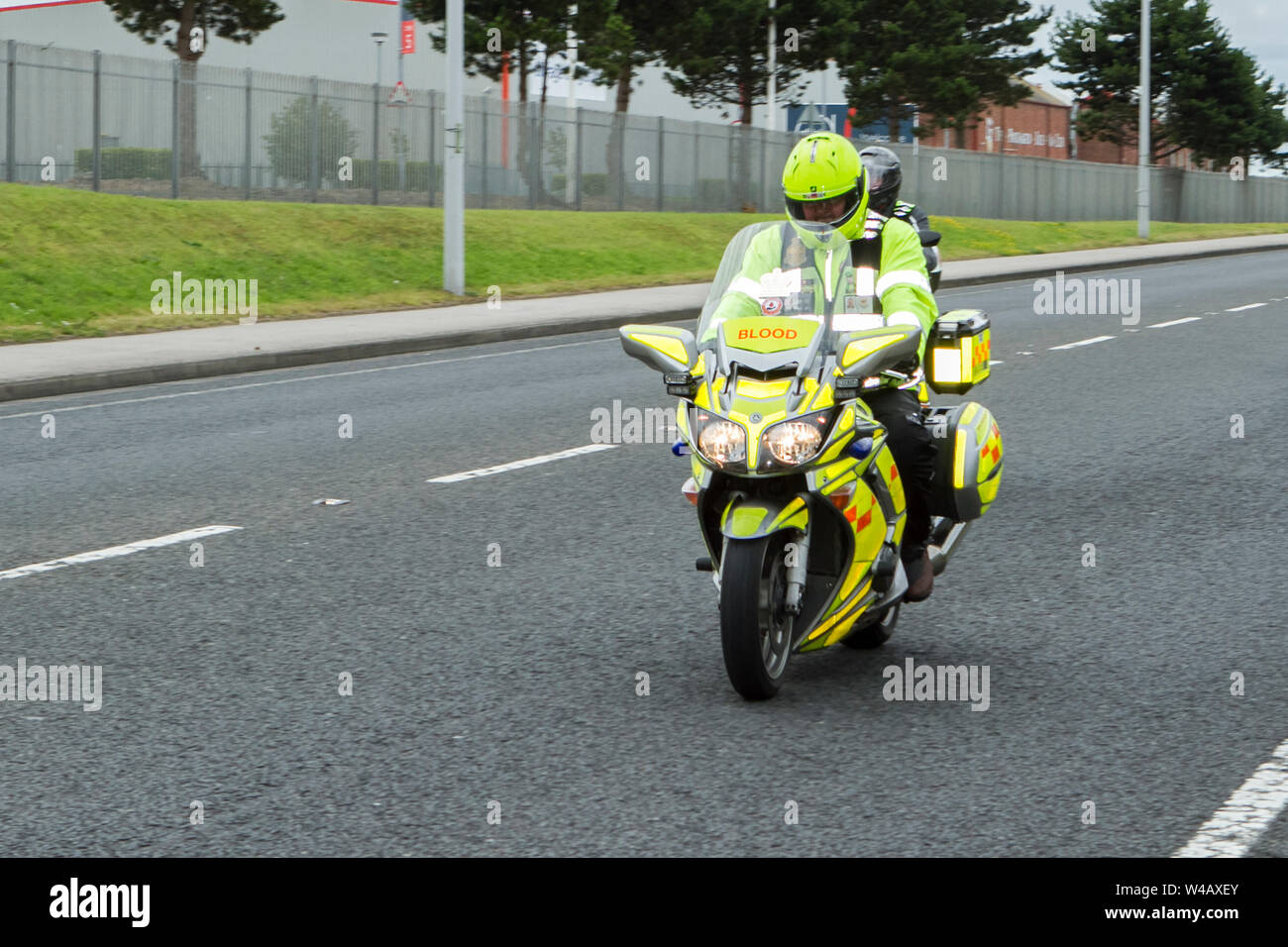 Not Blutspender Motorrad Blutbank Medical First Responder Motorradfahrer Stockfoto