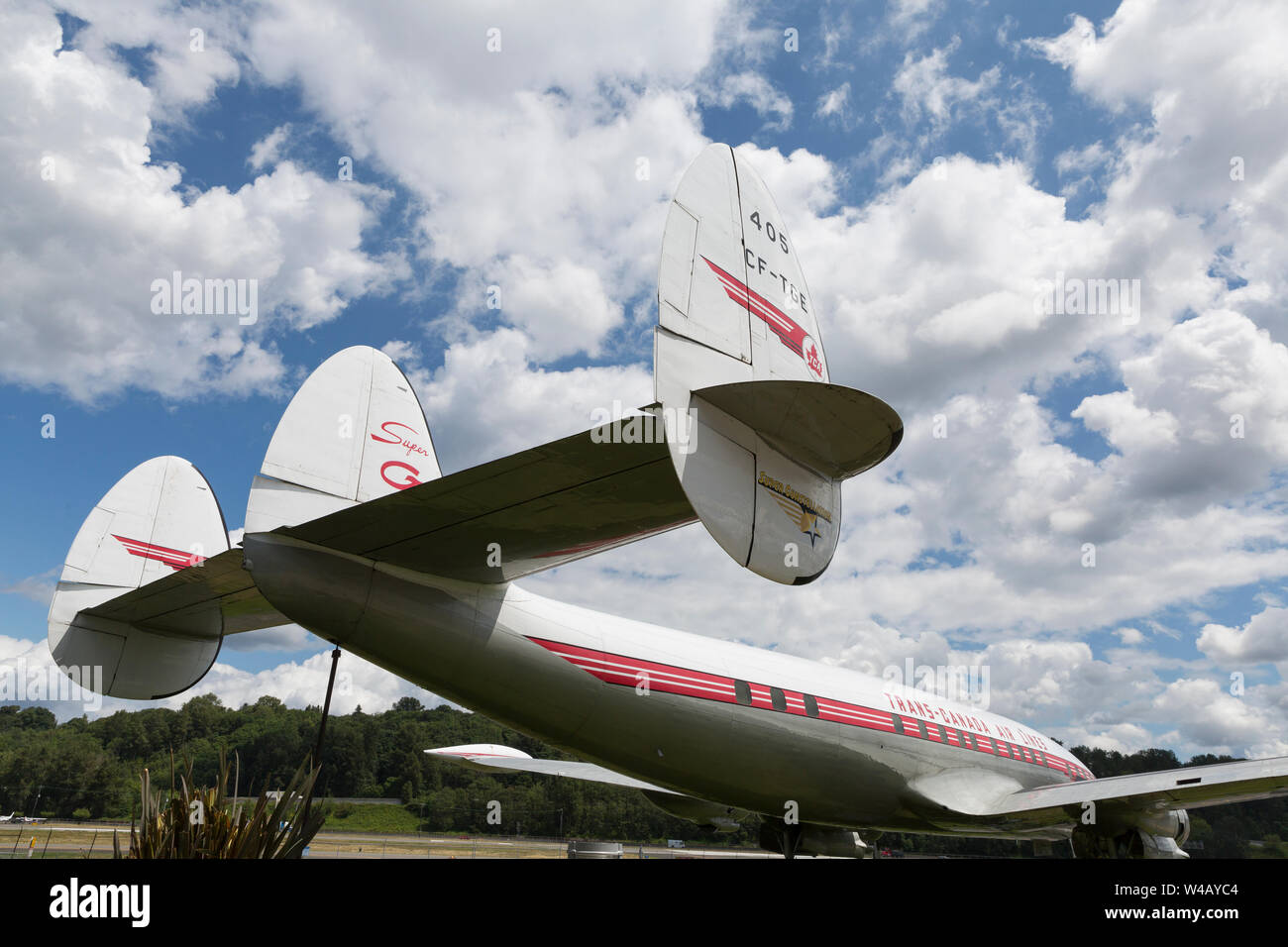 Lockheed 1049 G Super Constellation Super G' auf dem Display im Museum der Flug in Seattle, Washington am 18. Juli 2019. Diese Konstellation (CF-TGE) e Stockfoto