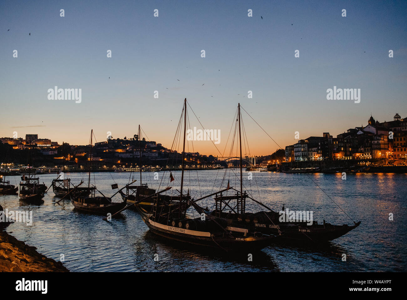 Sonnenuntergang Porto Portugal Stockfoto