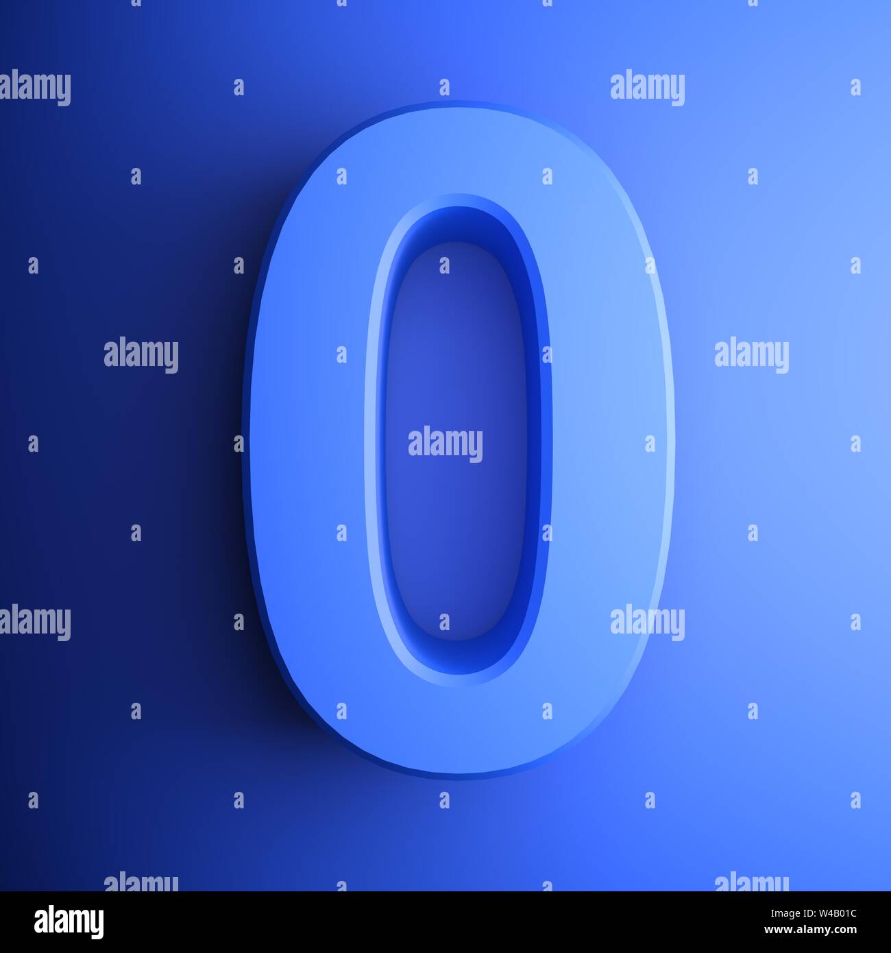 0 blau Ziffer Symbol - 3D Rendering illustration Stockfoto