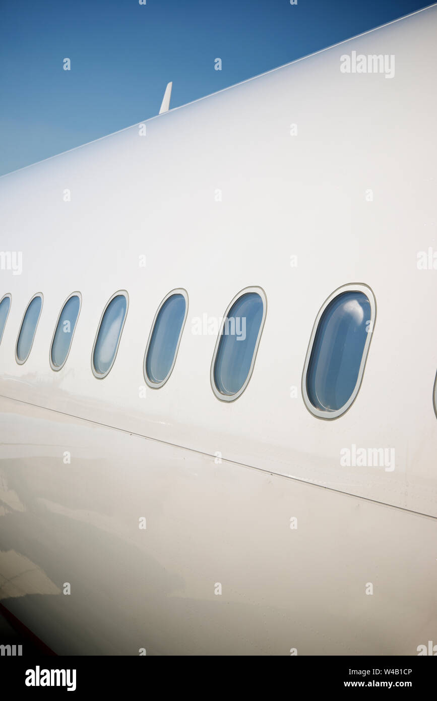 Windows ein fluggast Ebene bereit. Stockfoto