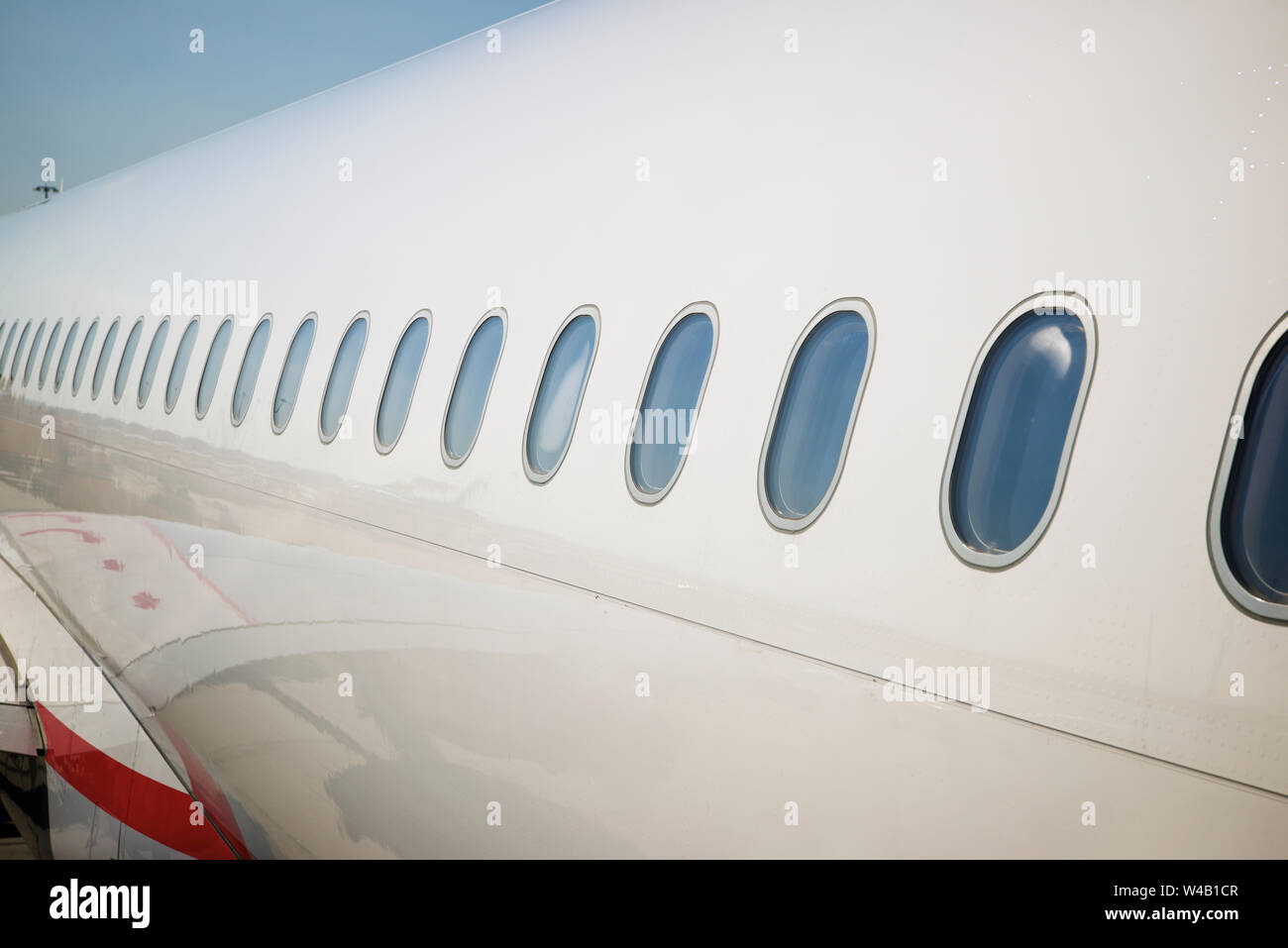 Windows ein fluggast Ebene bereit. Stockfoto