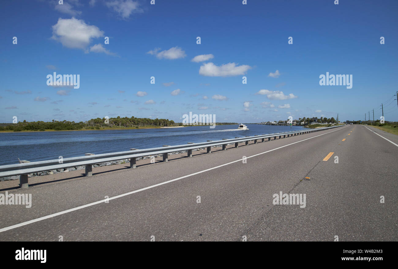 Richtung Norden auf der a1 ein Coastal Highway in der Nähe von St Augustine Florida US USA Stockfoto