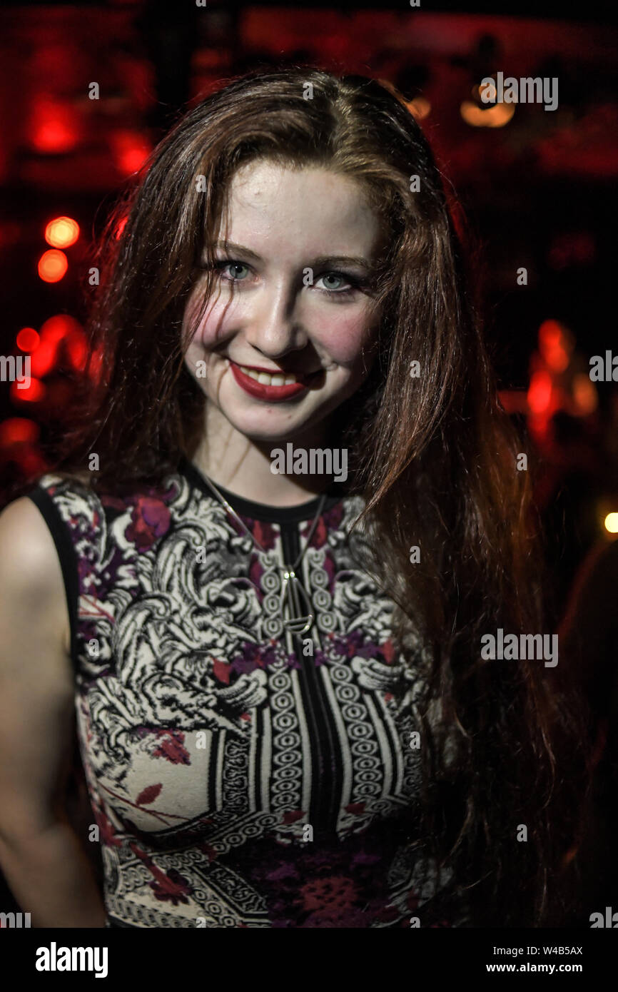 London, Großbritannien. 21. Juli, 2019. Patty Drehleier ist aus Deutschland führt an der Lexington, Pentonville Road, Islington, am 21. Juli 2019, London, UK. Bild Capital/Alamy leben Nachrichten Stockfoto