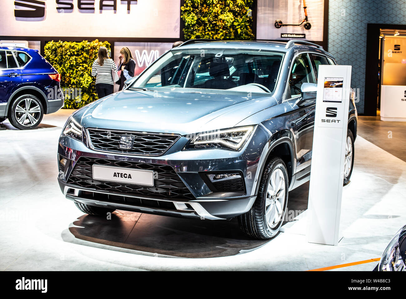 Brüssel, Belgien, Jan 2019: Sitz Ateca zu Brüssel Motor Show, kompakten Crossover Fahrzeug (CUV) des spanischen Automobilherstellers Seat hergestellt Stockfoto