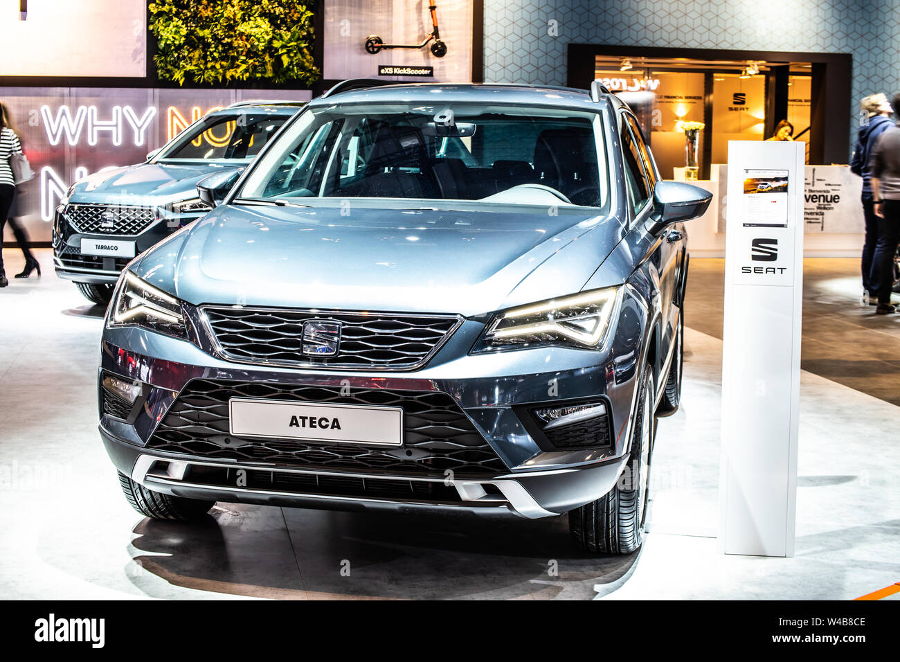 Brüssel, Belgien, Jan 2019: Sitz Ateca zu Brüssel Motor Show, kompakten Crossover Fahrzeug (CUV) des spanischen Automobilherstellers Seat hergestellt Stockfoto