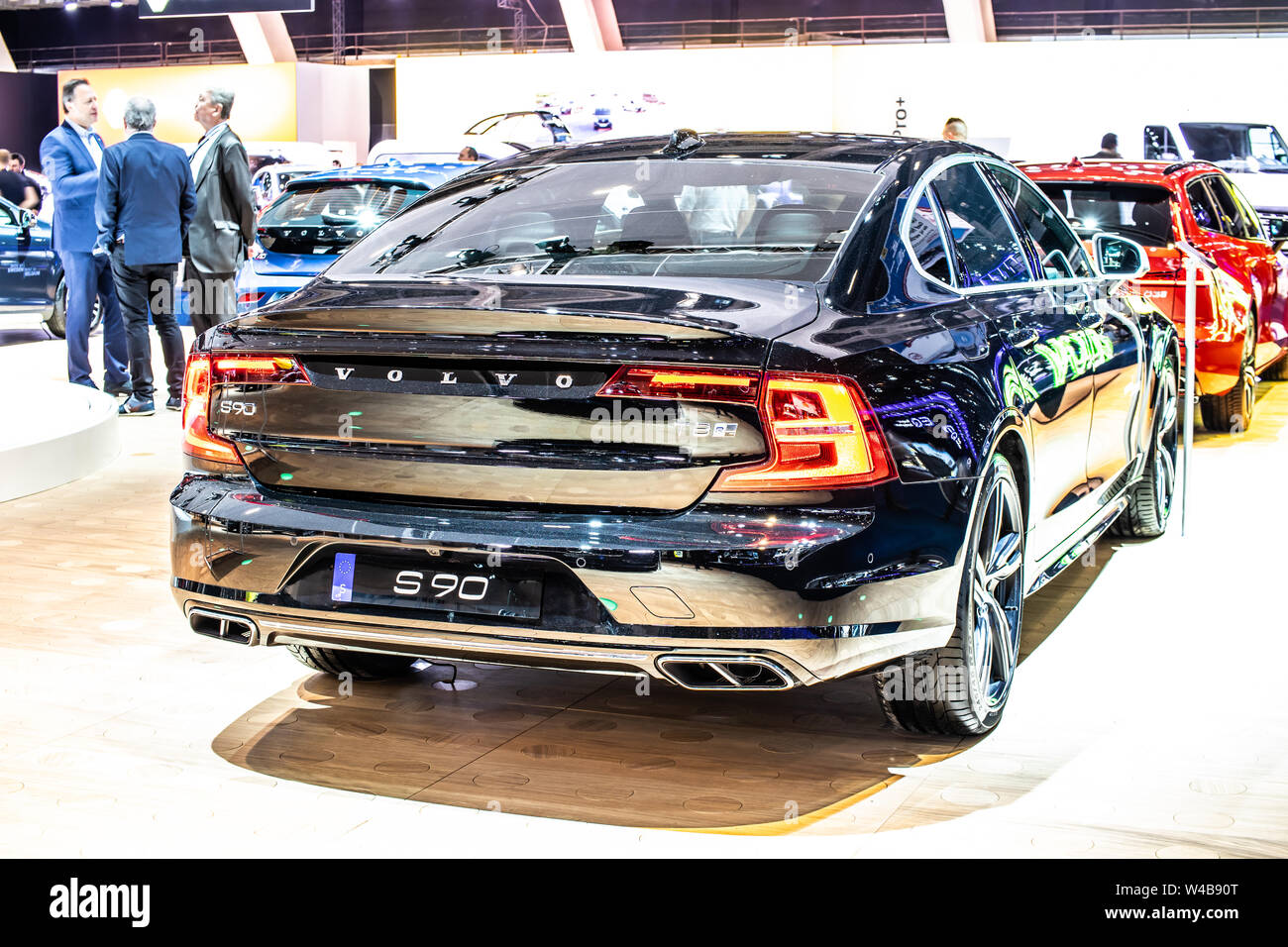 Brüssel, Belgien, Jan 2019: Volvo S90 T8 Limousine zu Brüssel Motor Show, Executive Limousine der schwedische Autohersteller Volvo Cars hergestellt Stockfoto