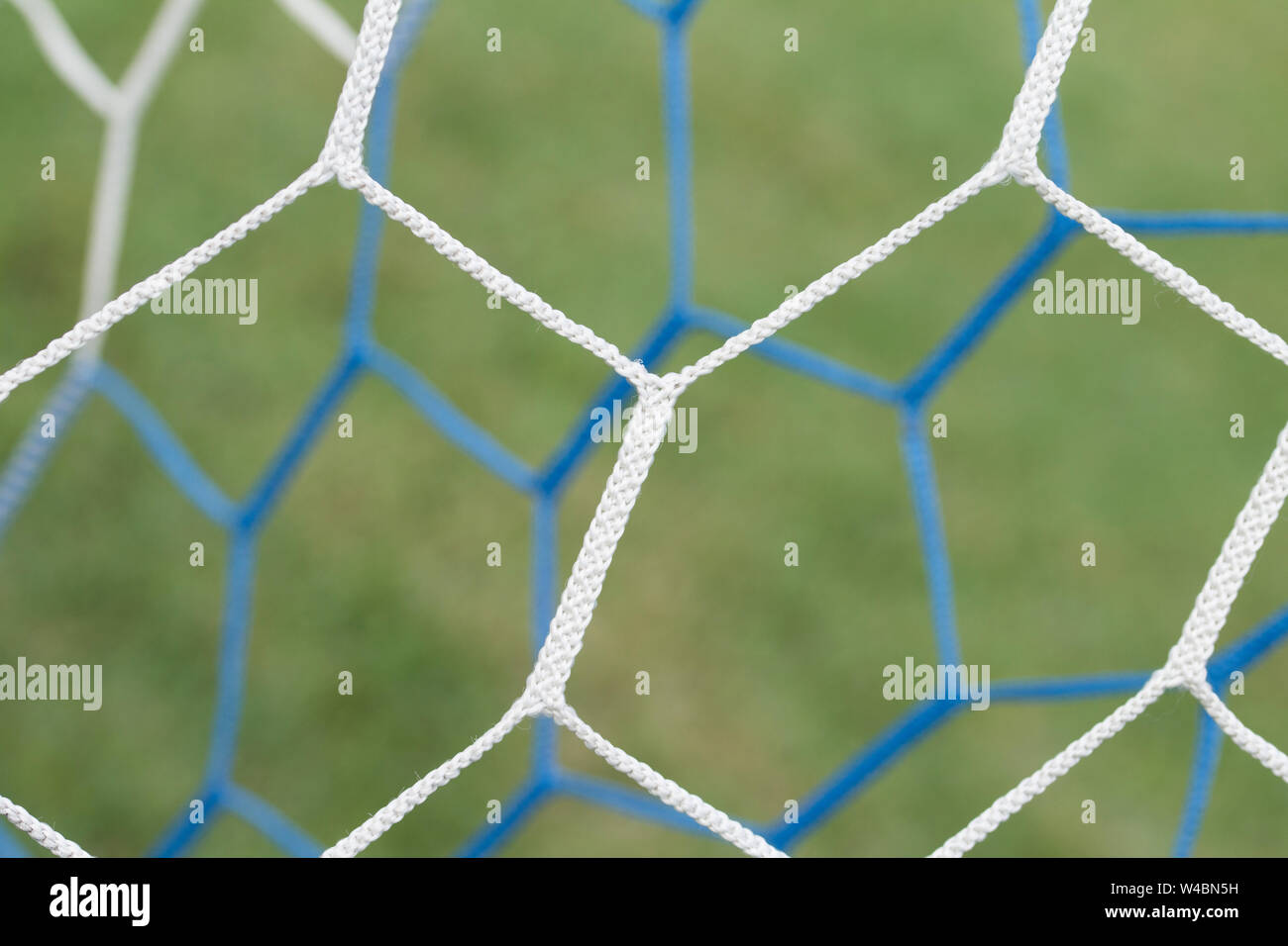 Details der Fußball net hautnah. Fußballtor net Muster. Stockfoto