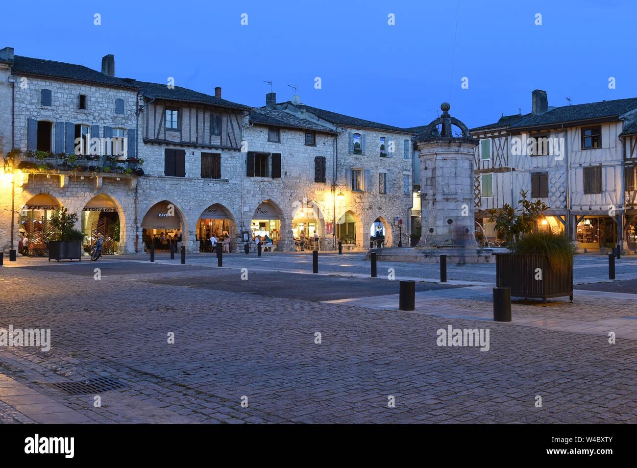 D Eymet, im Südwesten von Frankreich, Stadtzentrum Stockfoto