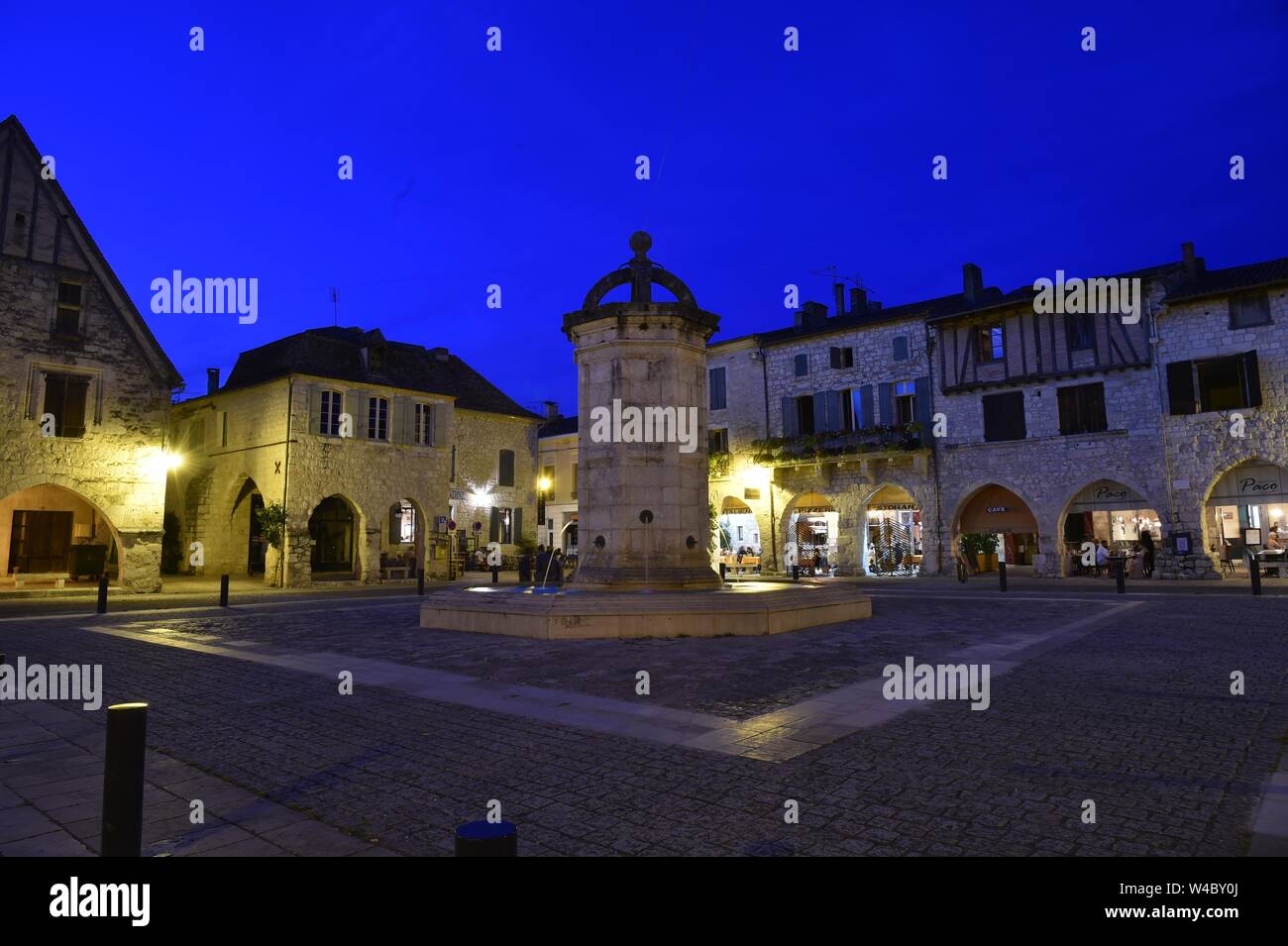 D Eymet, im Südwesten von Frankreich, Stadtzentrum Stockfoto