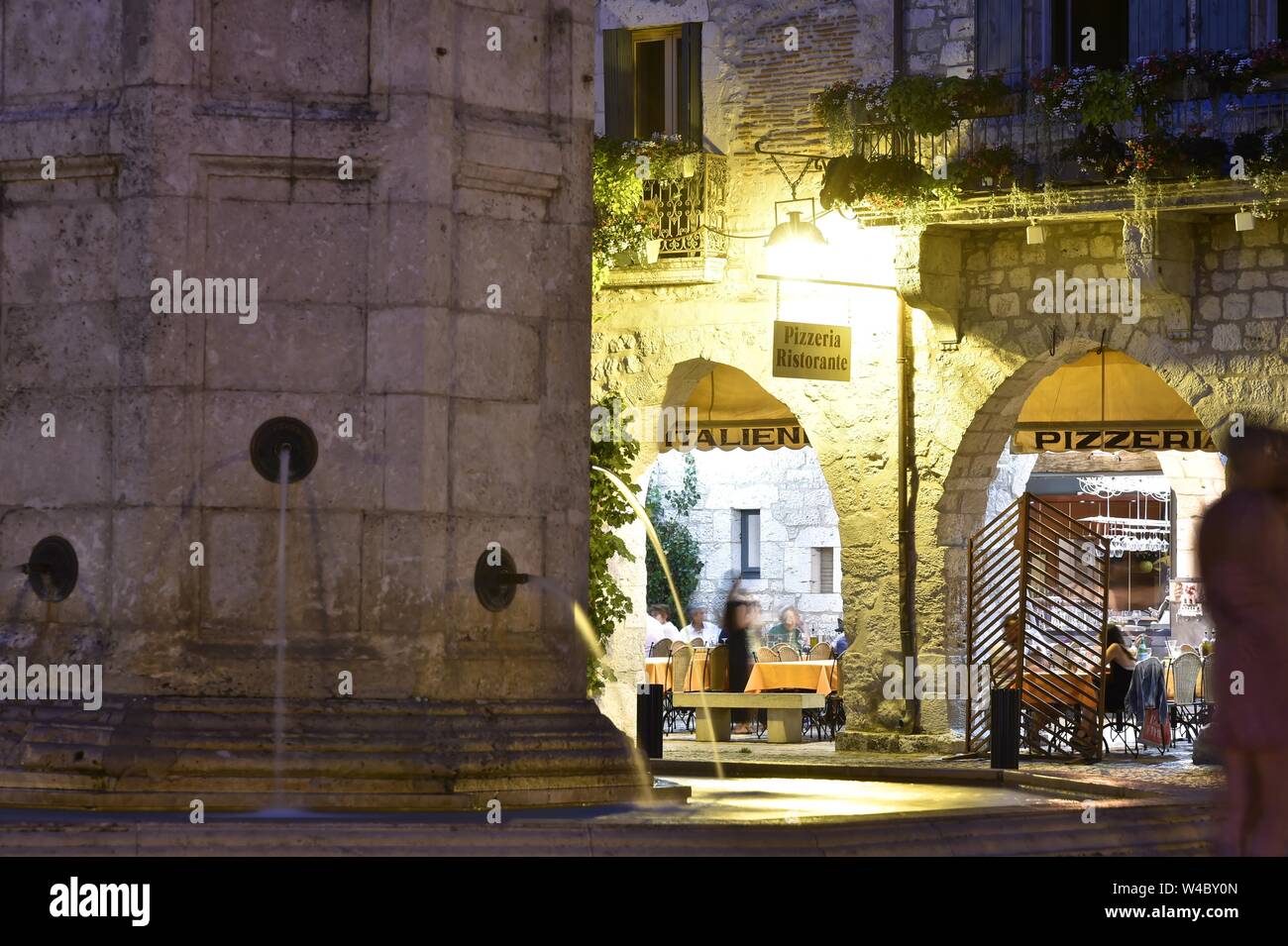 D Eymet, im Südwesten von Frankreich, Stadtzentrum Stockfoto