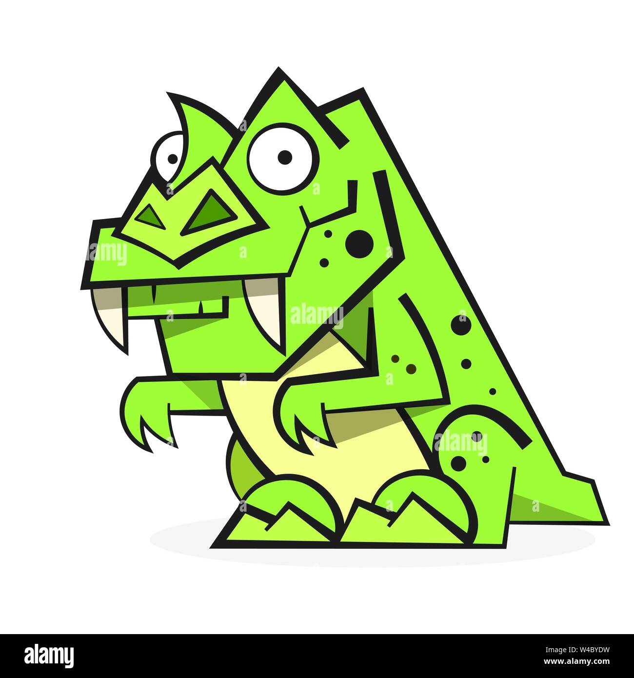 Susse Grune Dinosaurier Isoliert Auf Weissem Hintergrund Lustige Cartoon Charakter Illustration Stock Vektorgrafik Alamy