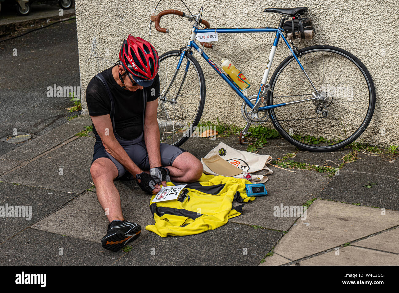 Veloretro vintage Cycling Event in Ulverston, Cumbria. Stockfoto