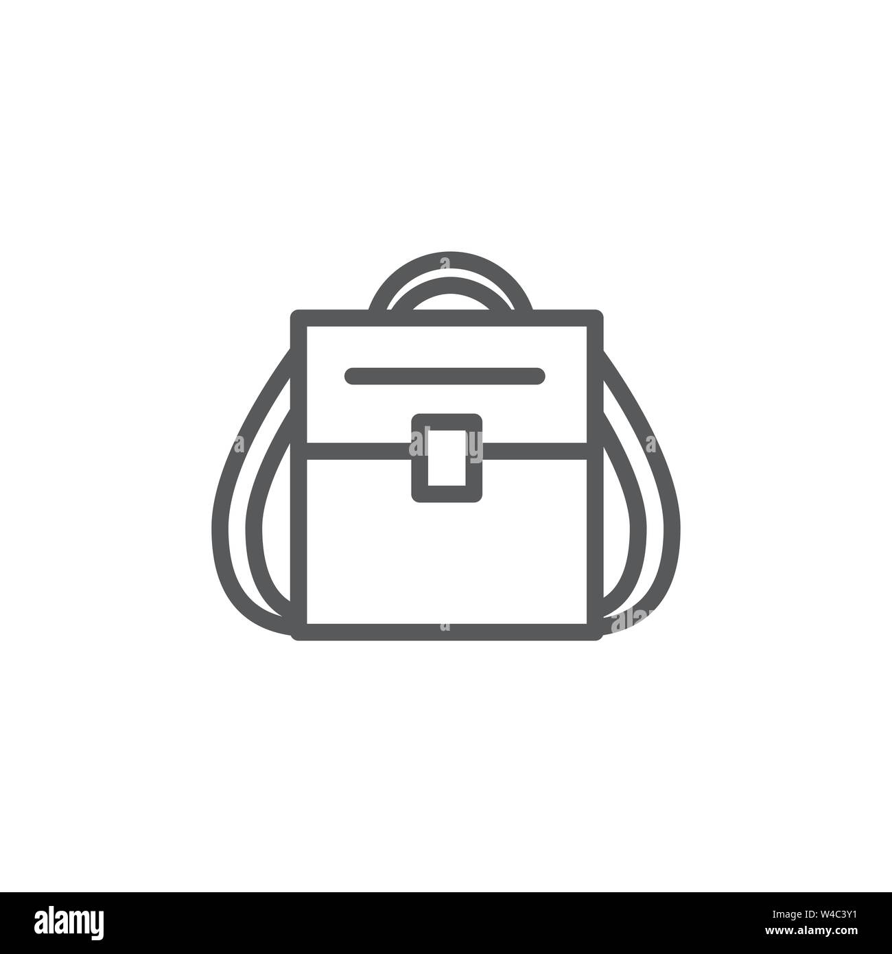 Rucksack Linie Symbol auf weißem Hintergrund Stock Vektor
