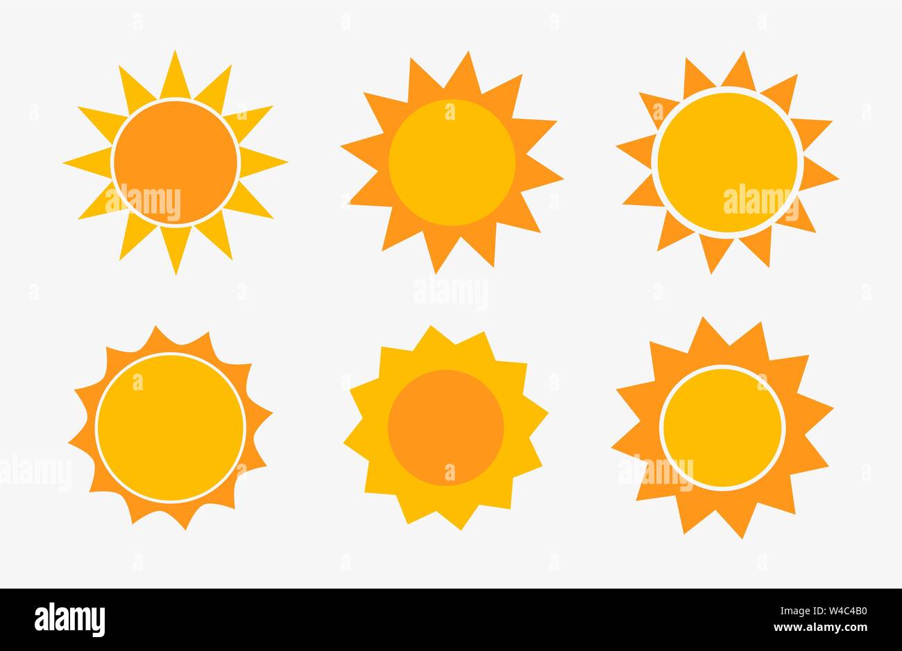 Satz von Sun Symbole. Vector Illustration. Stock Vektor