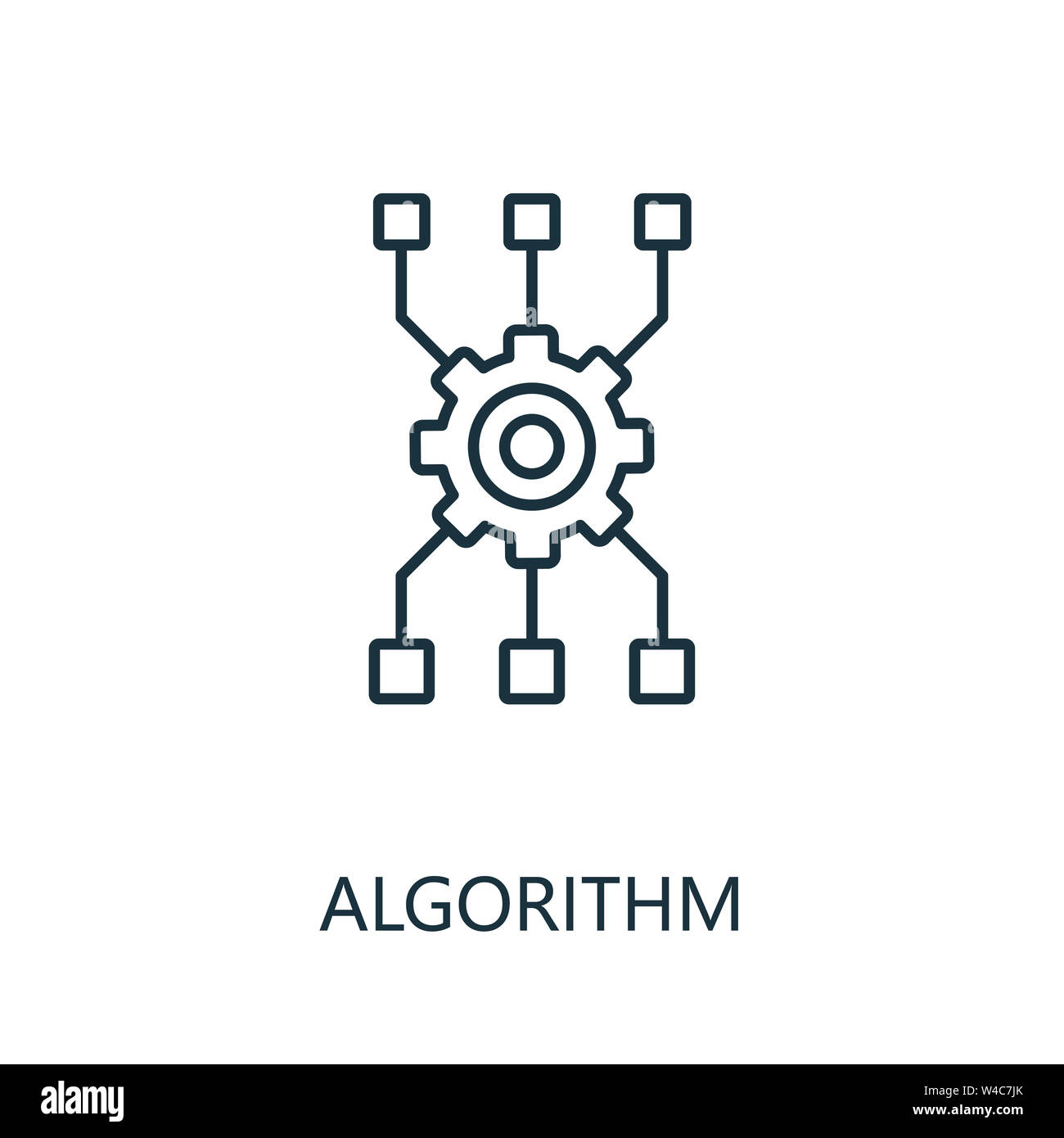 Algorithmus dünne Linie Symbol. Kreative einfache Design von künstlicher Intelligenz icons Collection. Outline-algorithmus Symbol für Web Design und mobile Anwendungen Stockfoto