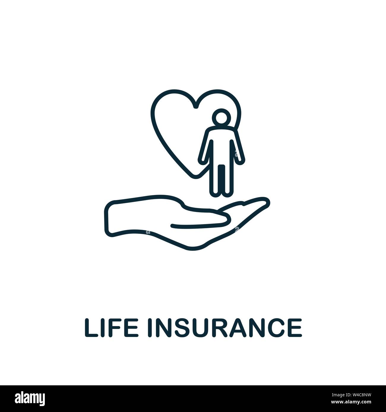 Lebensversicherung – Umrisssymbol. Dünne Linien Stil Symbole aus Versicherung Symbole Sammlung. Webdesign, Apps, Software und Druck einfaches Lebensversicherungs-Symbol Stock Vektor