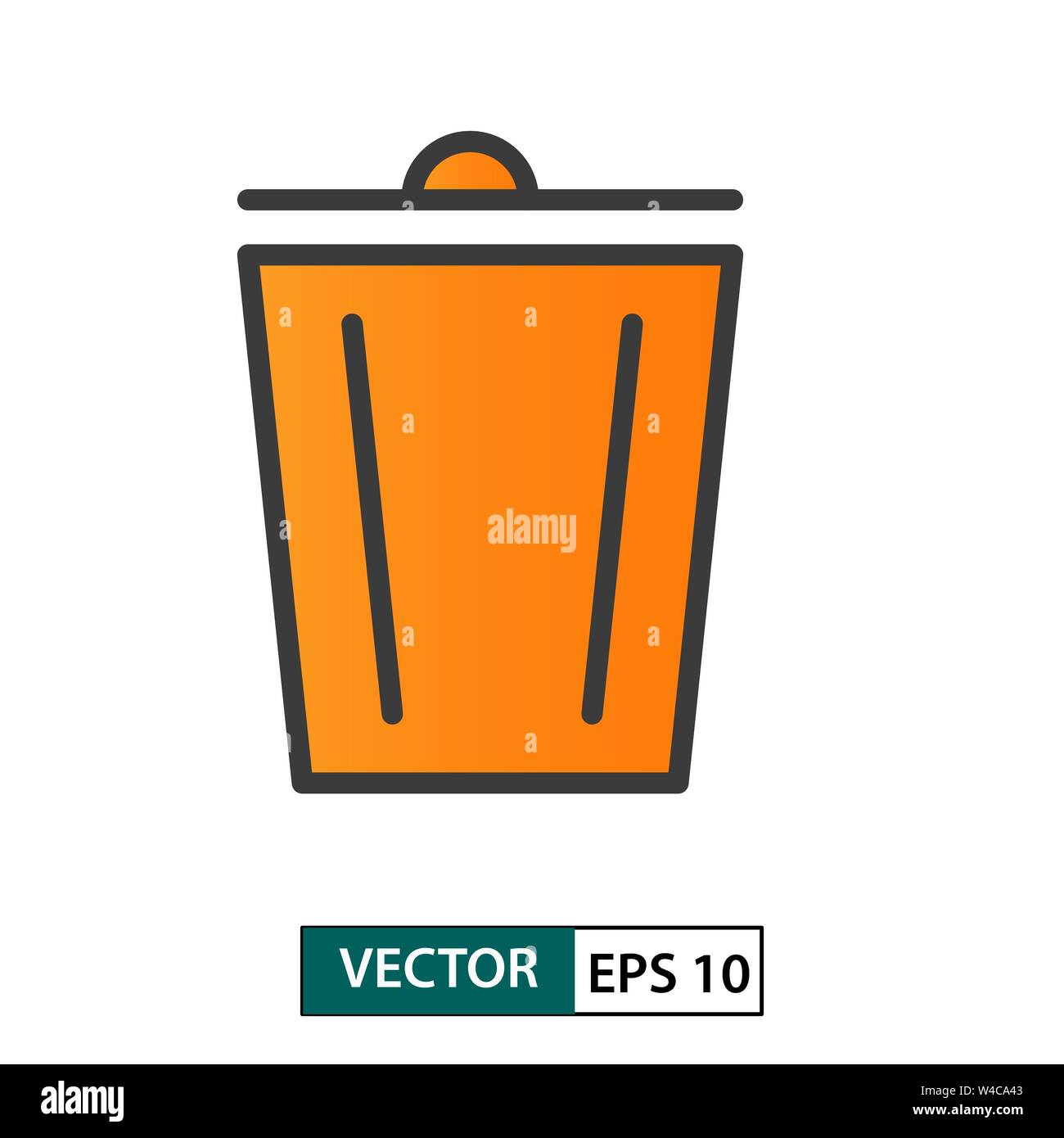 Symbol "Papierkorb" Vektor. Farbe Stil. Auf weissem Hintergrund. Vector Illustration EPS 10. Stock Vektor