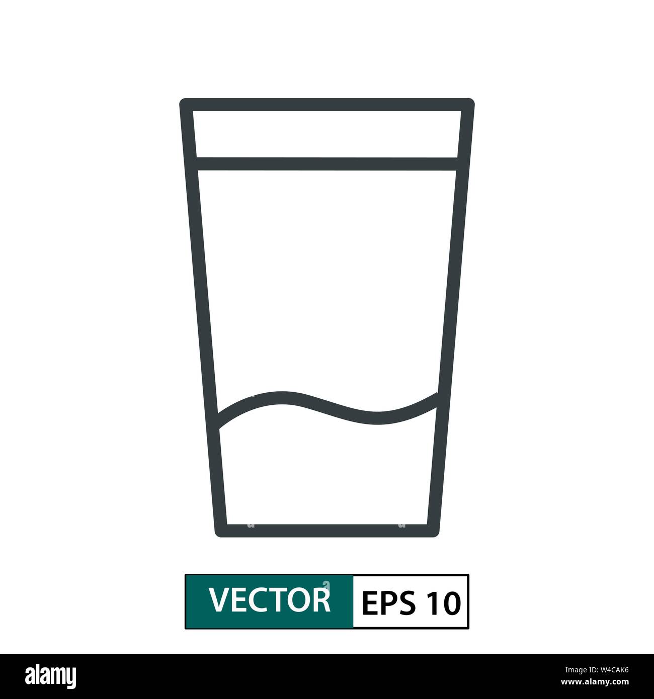 Glas flachbild Symbol Vektor. Linienstil an. Auf weissem Hintergrund. Vector Illustration EPS 10. Stock Vektor