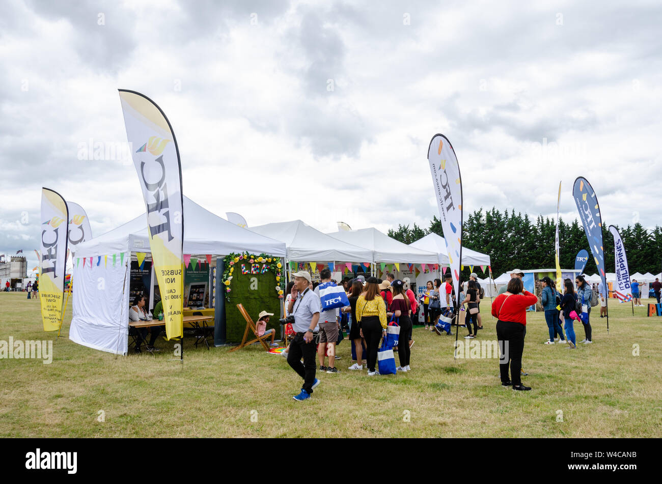 London, UK, 21. Juli 2019: Das Barrio Fiesta 2019 fand auf Apps Court Farm an der Walton-on-Thames. Ein jährliches Festival feiert die Philippinische Kultur Stockfoto