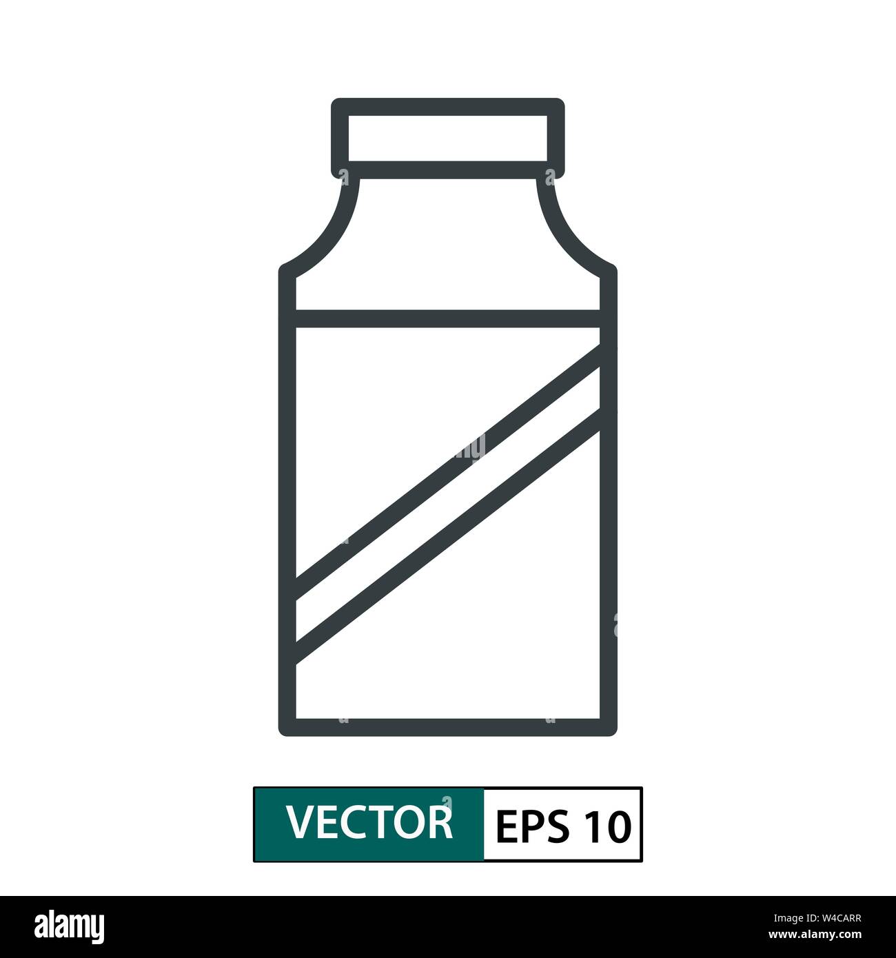 Flasche flachbild Symbol Vektor. Linienstil an. Auf weissem Hintergrund. Vector Illustration EPS 10. Stock Vektor