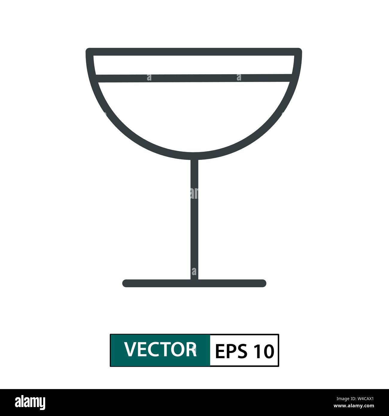 Glas flachbild Symbol Vektor. Linienstil an. Auf weissem Hintergrund. Vector Illustration EPS 10. Stock Vektor